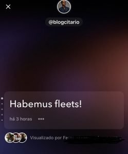 Primeiro Fleet Twitter do Blogcitario