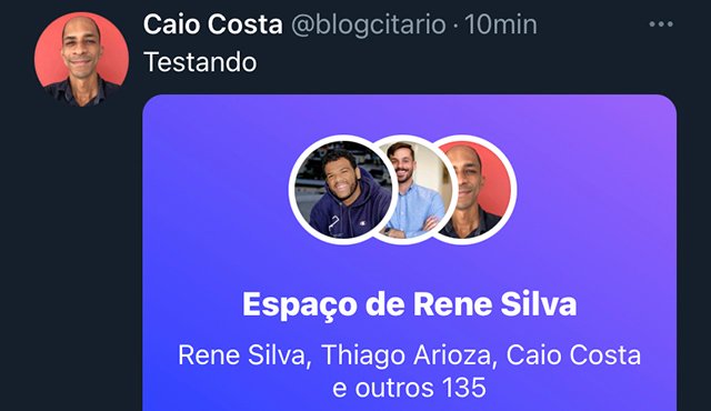 Twitter Spaces no Mobile